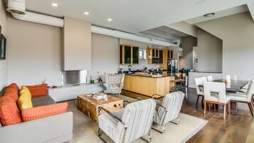 Luxury Penthouse, Balcony, City View | Living area | LED TV