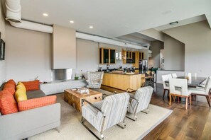 Luxury Penthouse, Balcony, City View | Living area | LED TV