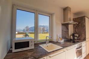 Fridge, microwave, oven, stovetop - Panorama App 2A am See, für max.4,free WIFI (Zell am See)
