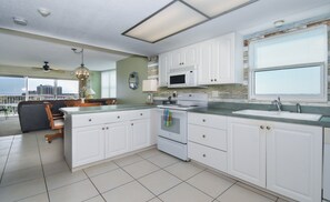 Fridge, microwave, stovetop, dishwasher