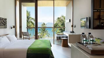 Quarto casal luxo, vista para o oceano | Vista para praia/oceano
