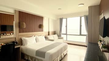 Sábanas de algodón egipcio, ropa de cama de alta calidad y minibar