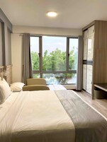 Sábanas de algodón egipcio, ropa de cama de alta calidad y minibar 