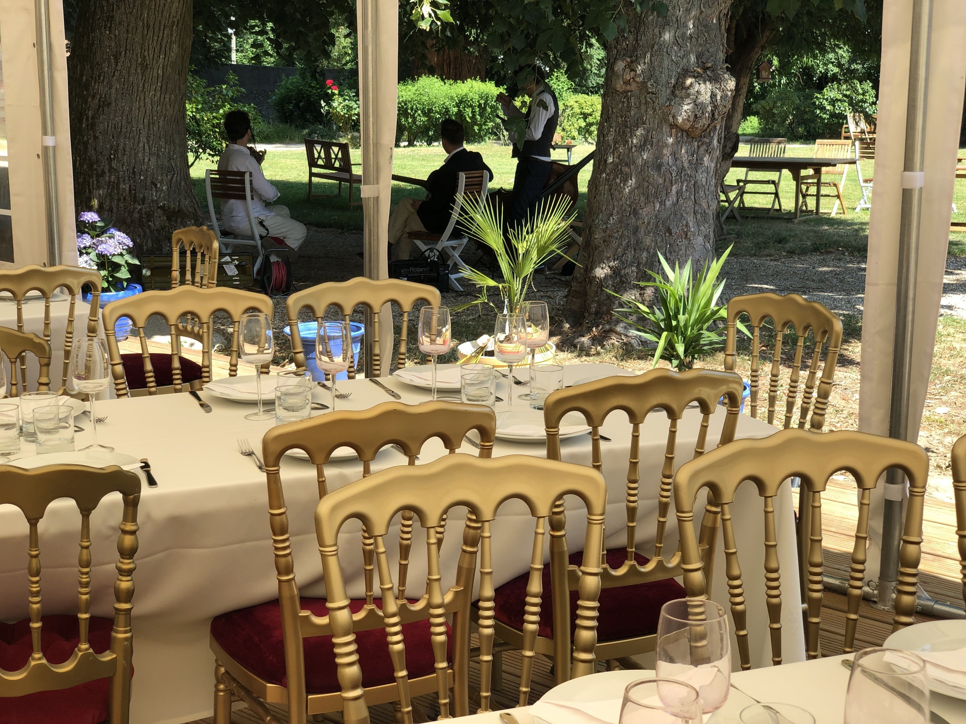 Outdoor banquet area