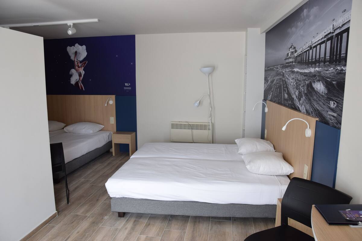 Hypo-allergenic bedding, down duvets, in-room safe, desk