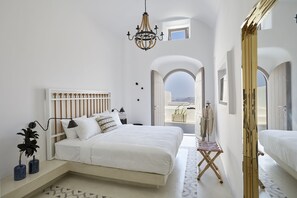 Two Bedroom Cave Suite with Outdoor Hot Tub and Panoramic View | Minibar, in-room safe, desk, soundproofing - White and Co. La Torre Suites (Santorini)