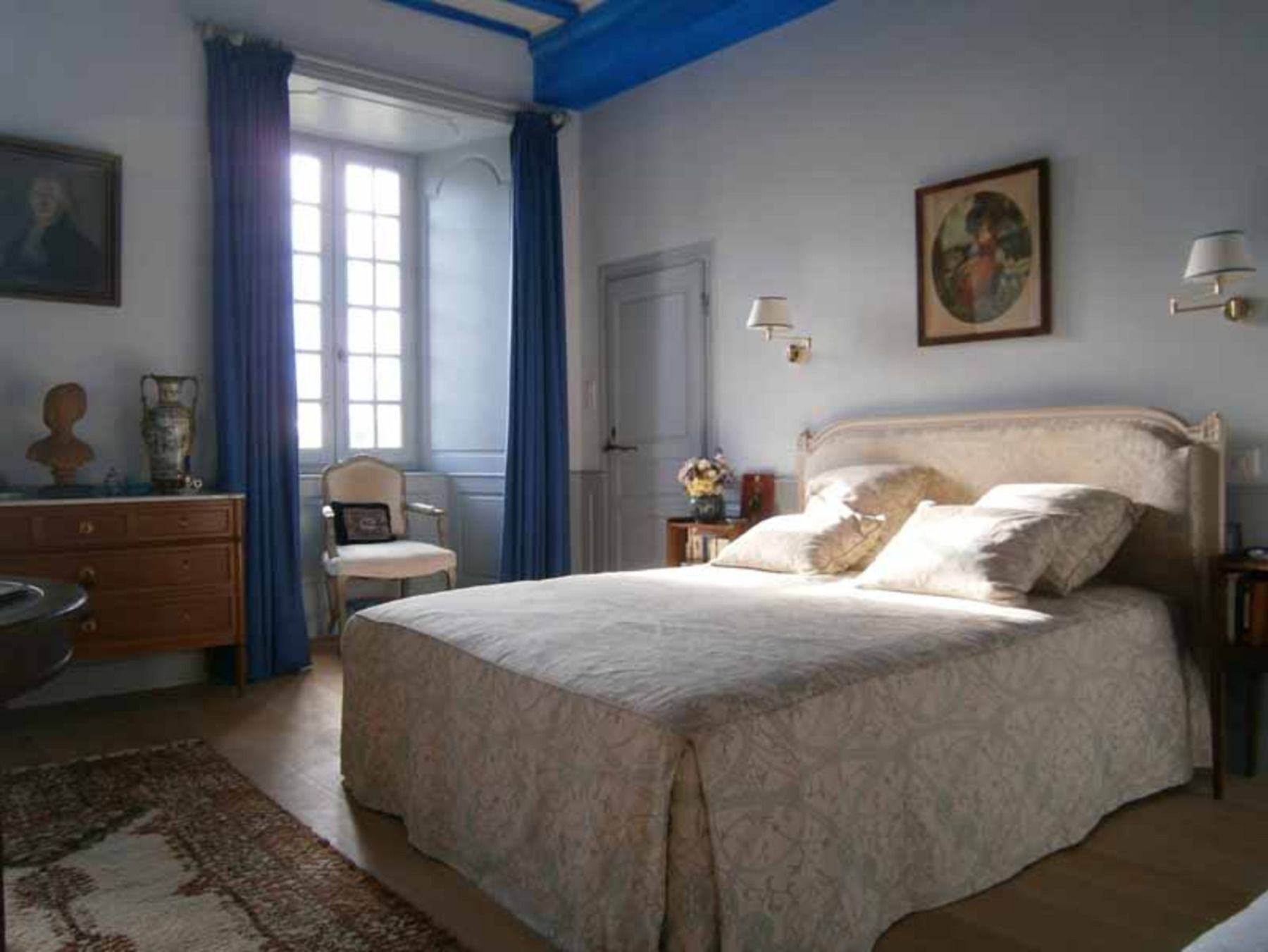 双人房或双床房 (Bleue) | 埃及棉床单、高档床上用品、加厚床垫、特色装修