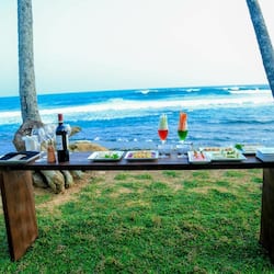 On the beach, scuba diving