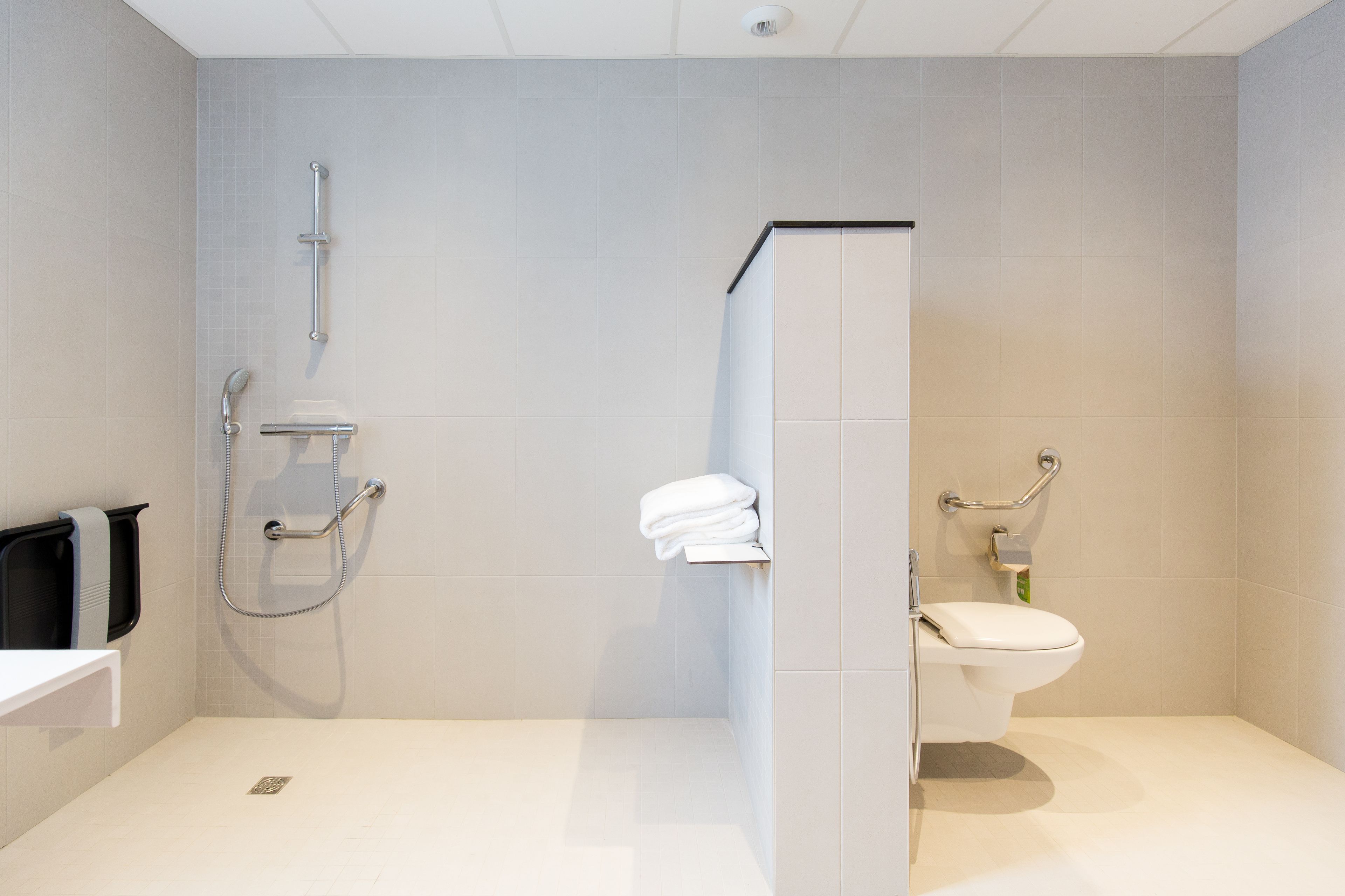 bathroom | shower, hair dryer, bathrobes, slippers