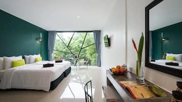 Blackout curtains, rollaway beds, free WiFi