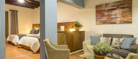 Luxury Suite, Multiple Beds | Premium bedding, in-room safe, individually decorated
