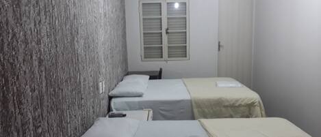 Desk, free WiFi, bed sheets