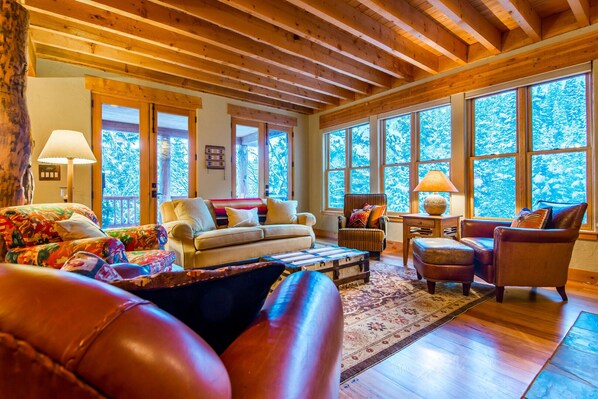 TV, fireplace, DVD player, books