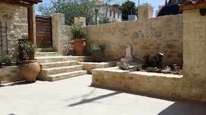 the courtyard and the flower garden