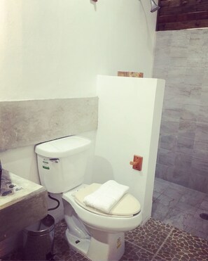 Room, 1 King Bed, Private Bathroom | Bathroom | Shower, free toiletries, towels - Hotel Lavi (Mahahual)