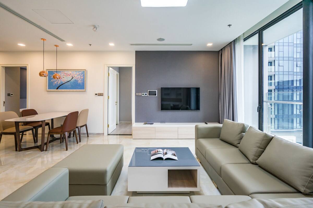 50-inch flat-screen TV with cable channels, TV