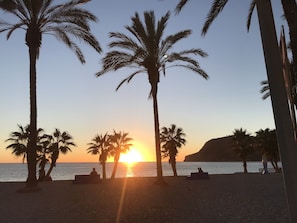 Playa en los alrededores y camastros