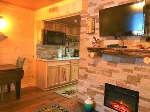 Microwave, oven, stovetop, coffee/tea maker - Downtown Gatlinburg Condo.  Walk to all the attractions! (Gatlinburg)