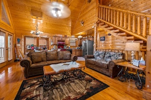 Smart TV, fireplace, DVD player, stereo