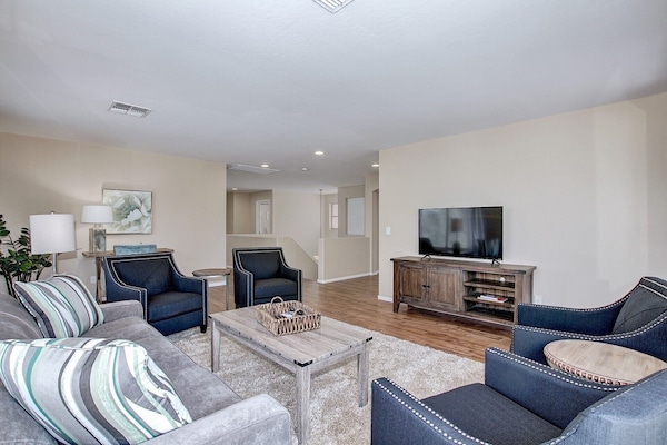 Upstairs TV room!  A ping pong table has been added for entertainment!