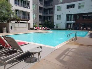 15 outdoor pools, pool loungers