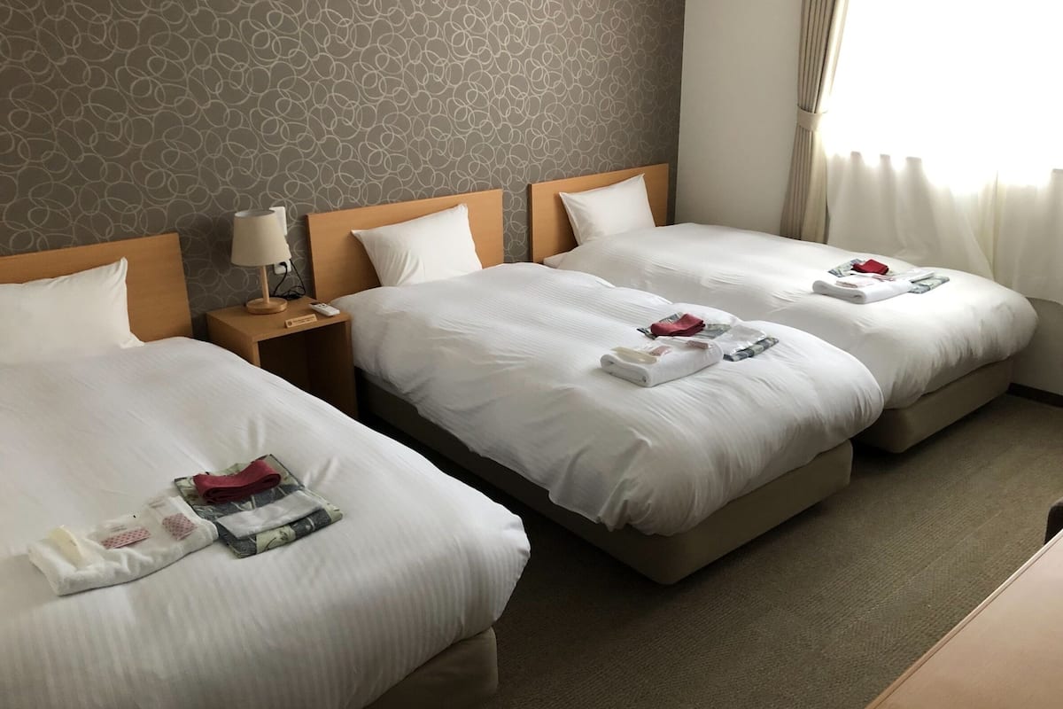 basic triple room, 3 single beds | 1 bedroom, desk, soundproofing, iron/ironing board