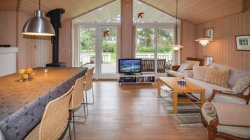 Fireplace, DVD player