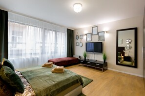 Studio, meerdere bedden | Geluiddichte muren, een strijkplank/strijkijzer, gratis wifi