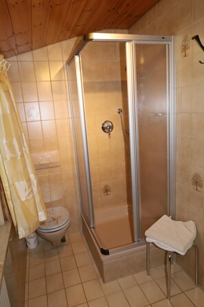 Shower, hair dryer, towels - Apartment- 2 pers, 30 sqm, living/sleeping area, balcony (Schleching)
