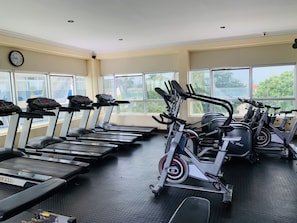 Work out in style with access to treadmills and stationary bikes.