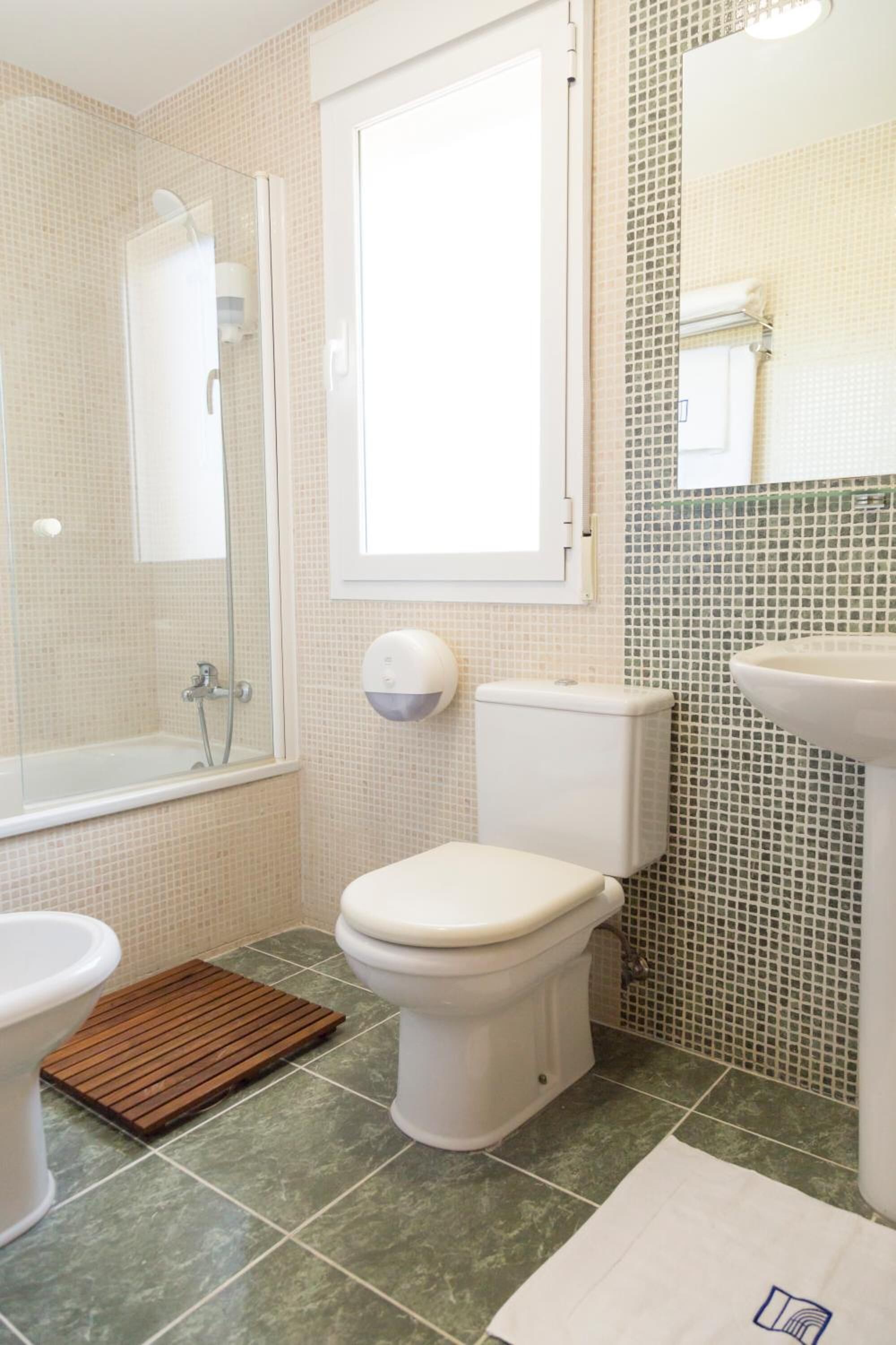 free toiletries, hair dryer, towels