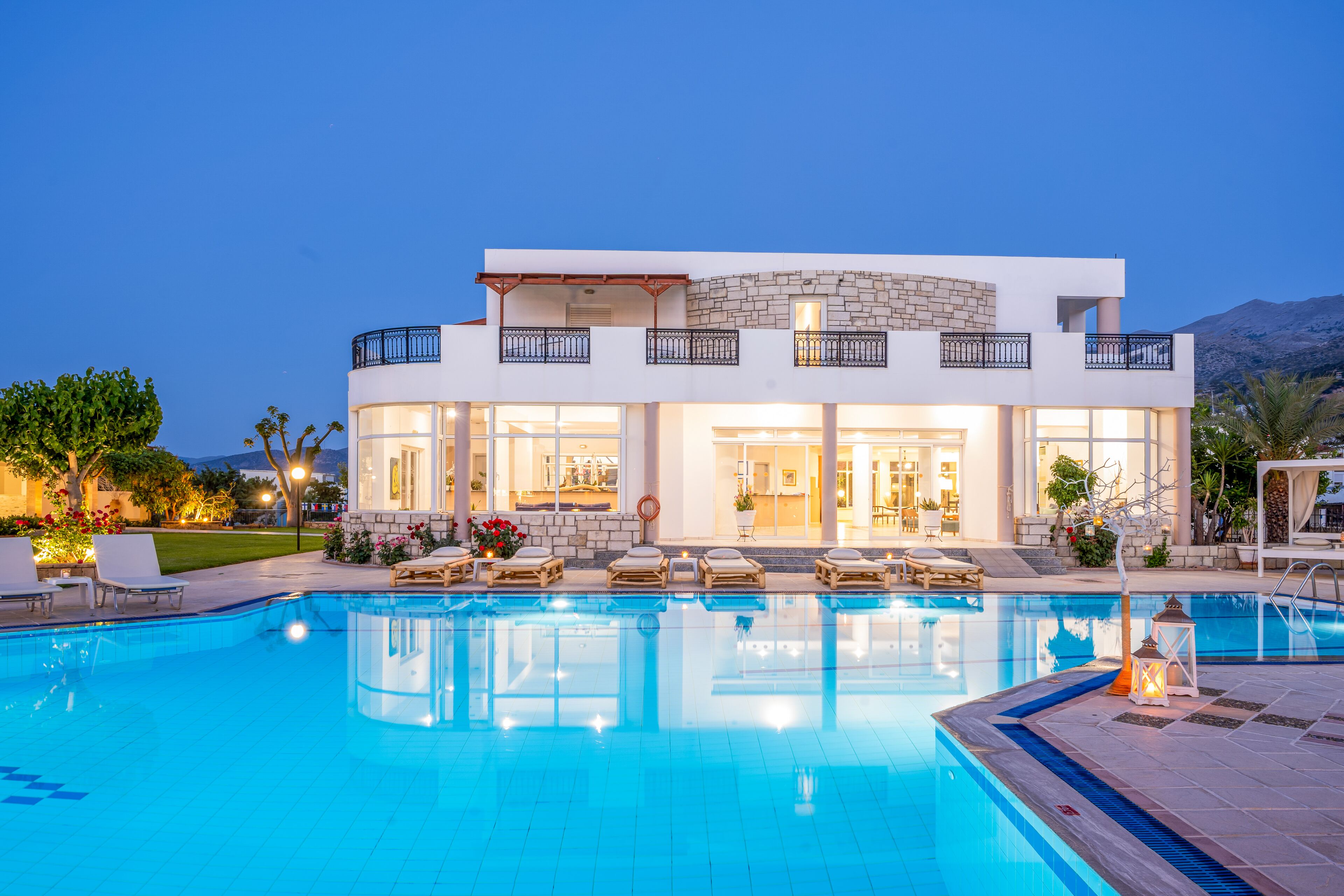 2 outdoor pools, open 9:00 AM to 8:00 PM, pool umbrellas, sun loungers