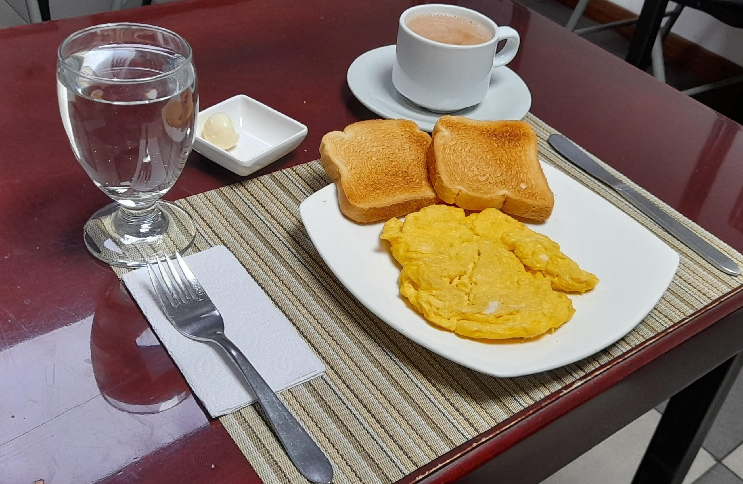 daily cooked-to-order breakfast (cop 10000 per person)