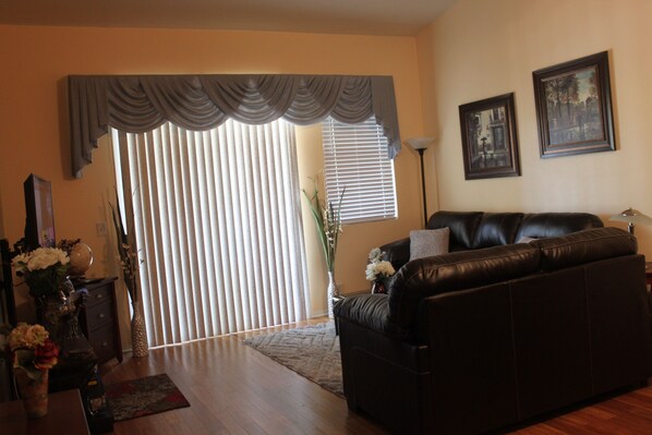 TV, DVD player, books, music library