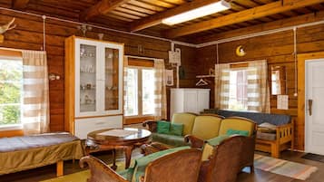Ferienhaus, Sauna | Wohnbereich | Flachbildfernseher