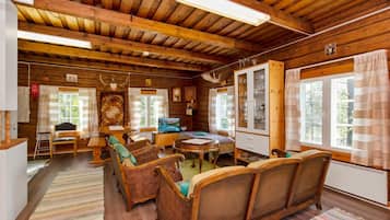 Ferienhaus, Sauna | Wohnbereich | Flachbildfernseher
