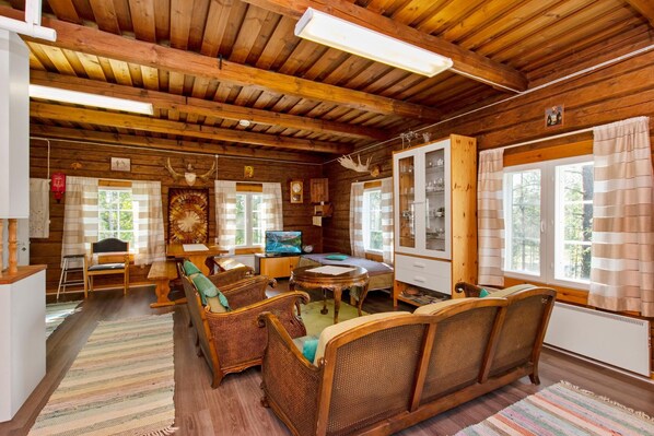 Cottage, Sauna | Living area | Flat-screen TV - Savenkaita (Tuusniemi)
