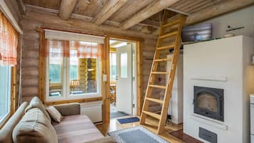 Huisje, sauna | 1 slaapkamer, individueel gedecoreerd, beddengoed