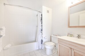 Luxury Apartment, 1 Bedroom | Bathroom | Combined shower/tub, free toiletries, hair dryer, towels - Bluebird Suites near MIT (Cambridge)