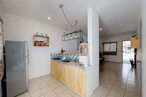Comfort House, 2 Bedrooms, Balcony | Private kitchen | Full-size fridge, stovetop, coffee/tea maker, cookware/dishes/utensils