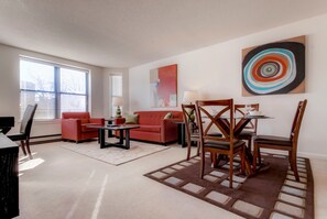 Luxury Apartment, 1 Bedroom | Living room | Flat-screen TV - Boston Medical Suites at Garrison Square (Boston)