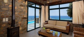 Sonnenuntergang und Meerblick in einer Villa mit Pool in der Nähe von Elafonissi