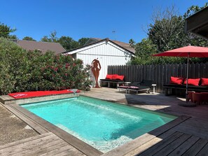 Piscine extérieure, piscine chauffée