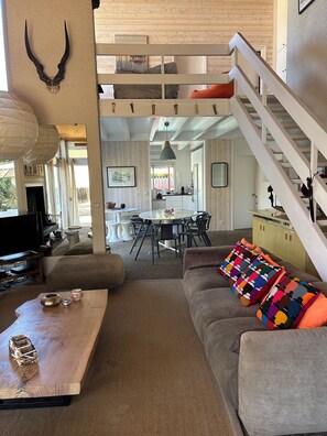 TV, fireplace, DVD player, ping pong