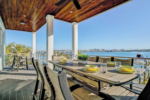 Waterfront Home with Pool, Dock, and Rooftop Deck! Short Walk to Beach!