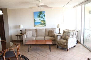Smart TV, DVD player, books, stereo