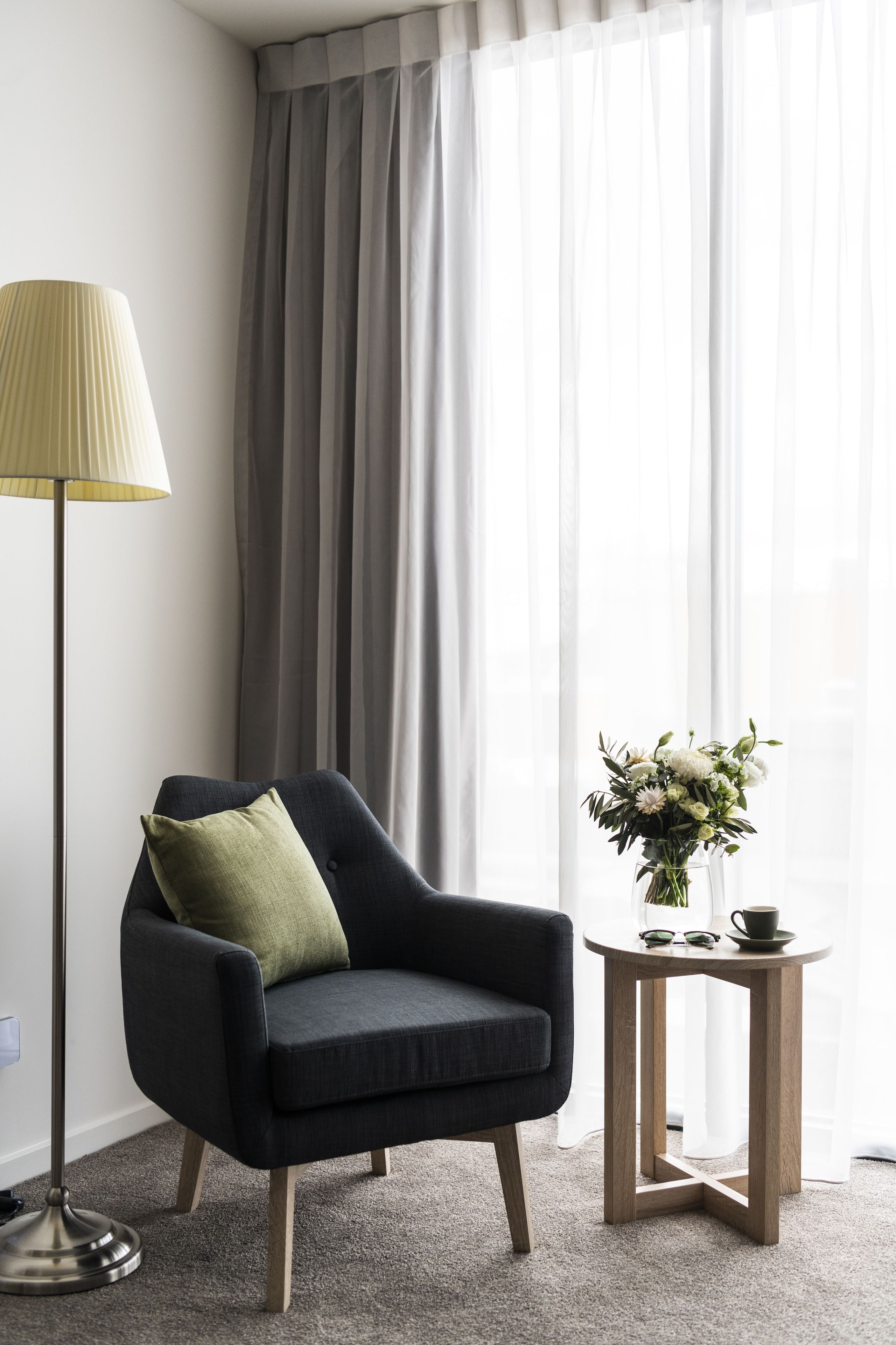 laptop workspace, blackout curtains, iron/ironing board, free wifi