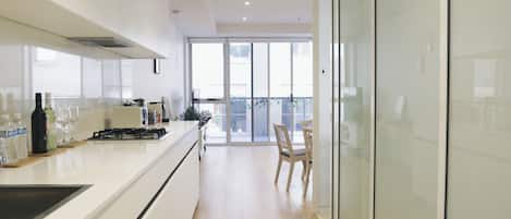 Family Apartment, 2 Bedrooms, 2 Bathrooms, City View (#915) | Private kitchen | Full-size fridge, microwave, oven, stovetop
