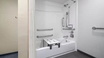 Duschwanne, Hydromassagedusche, Haartrockner, Handtücher