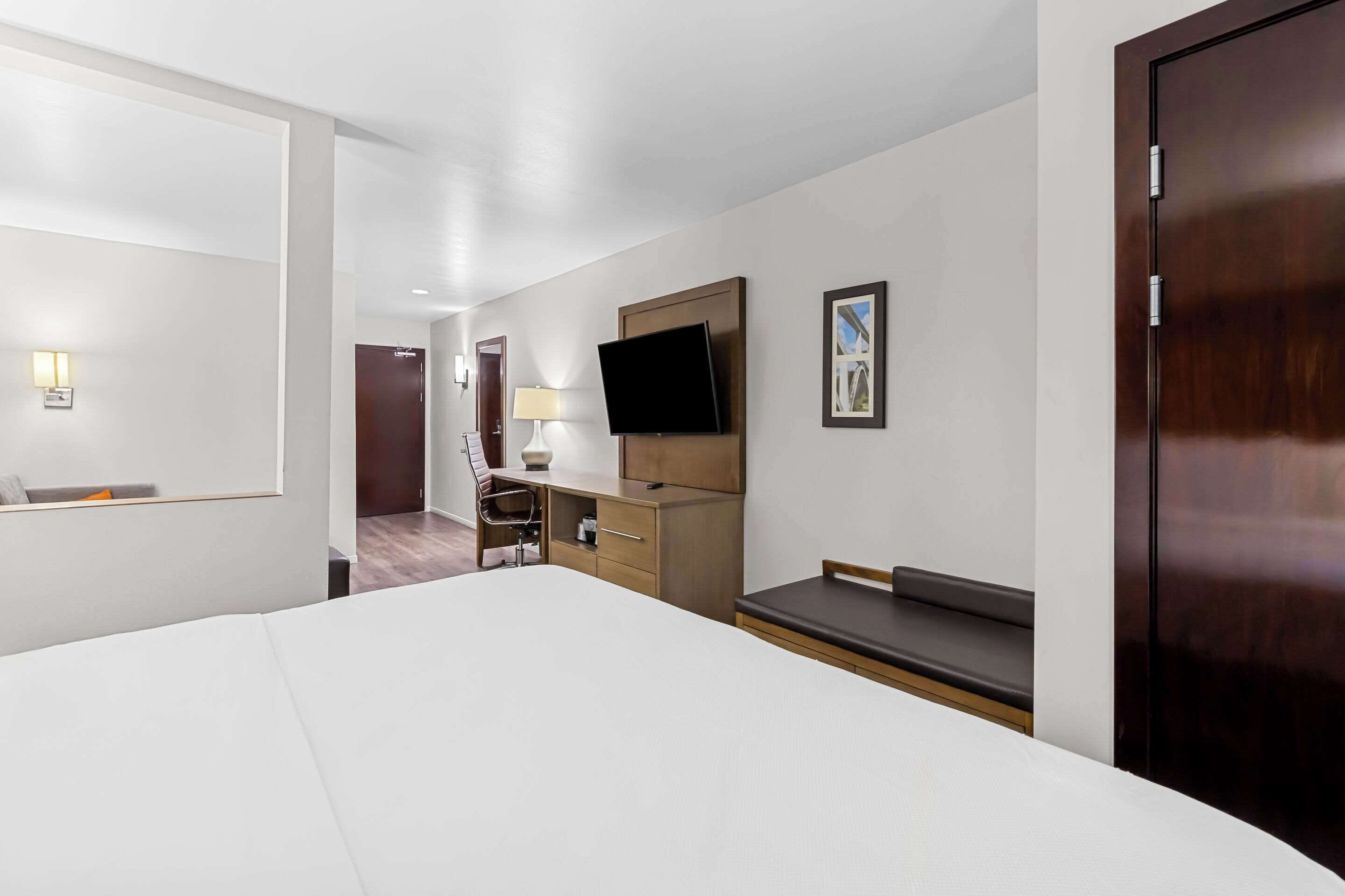 suite, 1 king bed with sofa bed, non smoking | desk, blackout curtains, iron/ironing board, free wifi